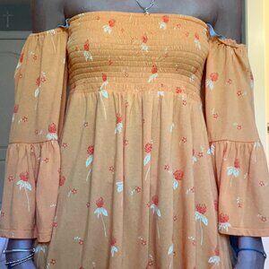 Orange Free People Off the Shoulder Top